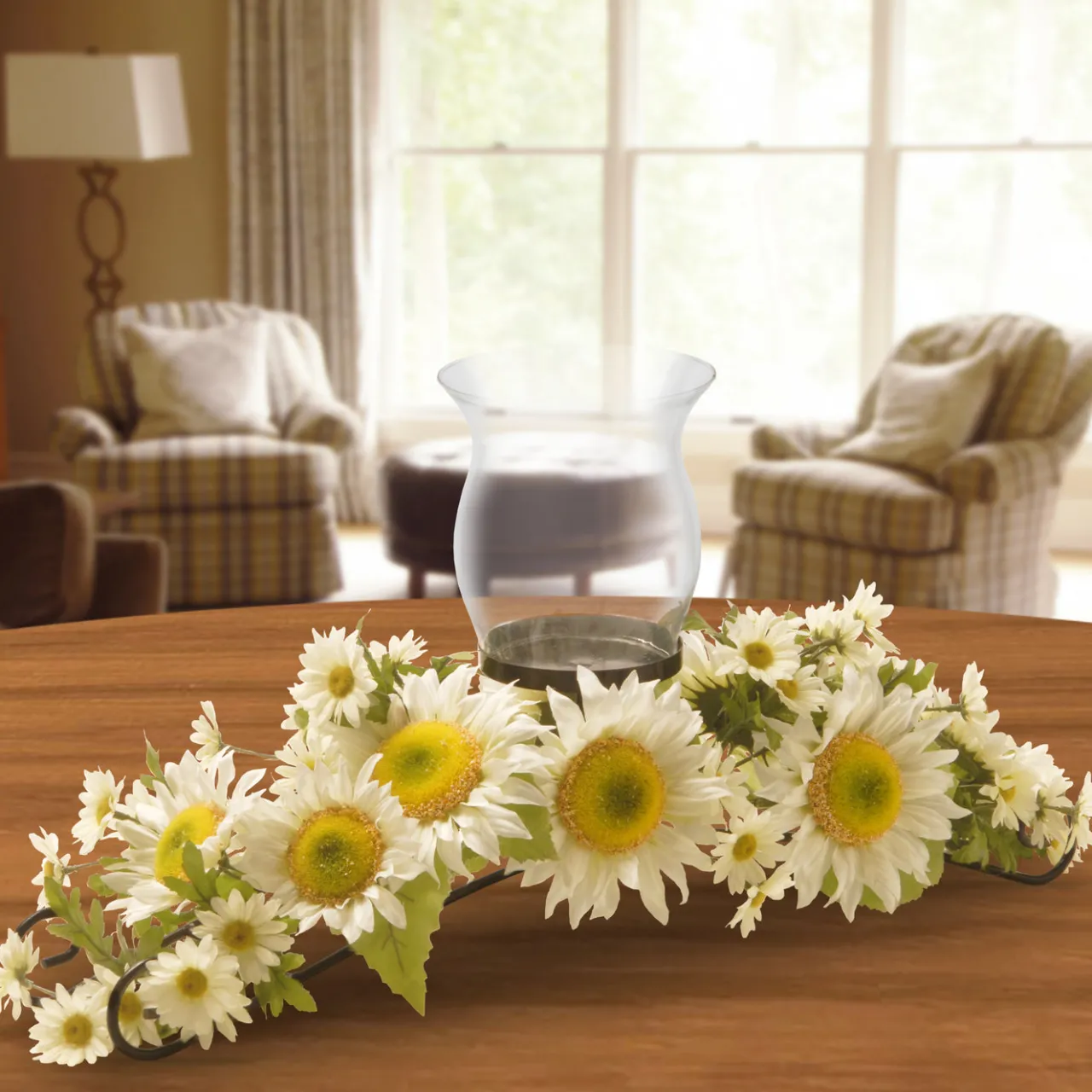 National Tree Company 25 in. Spring Sunflower White Candleholder