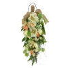 Discount National Tree Company 26 in. Spring Teardrop Wall Hanging Decoration with Tulip Blooms, Poppies, Buttercup Blossoms, Flowing Green Stems