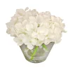 National Tree Company 8 in. Spring White Hydrangea Bouquet in Glass Vase