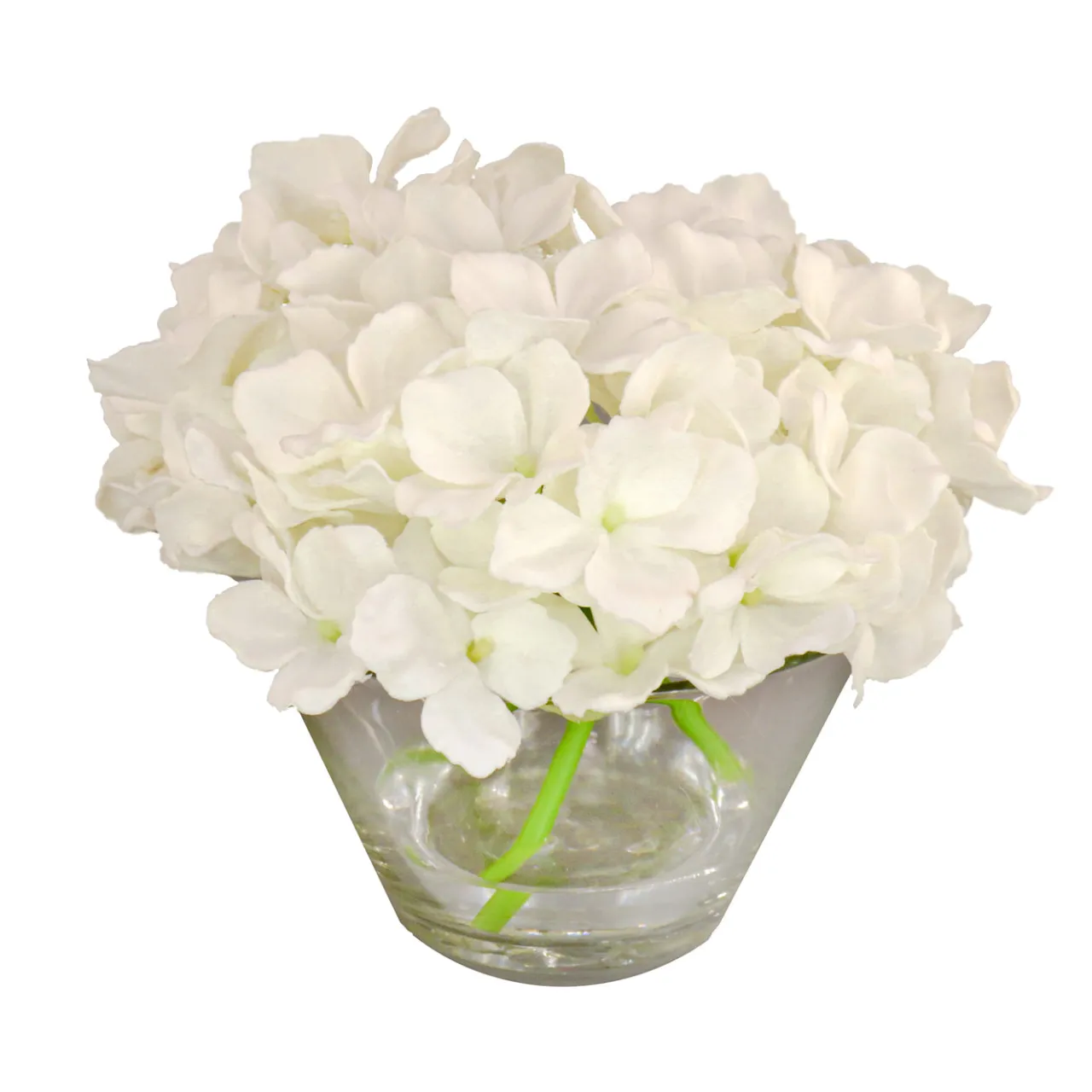 National Tree Company 8 in. Spring White Hydrangea Bouquet in Glass Vase