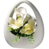 New National Tree Company 9 in. Spring White Lilies and Orchids Flower Pot