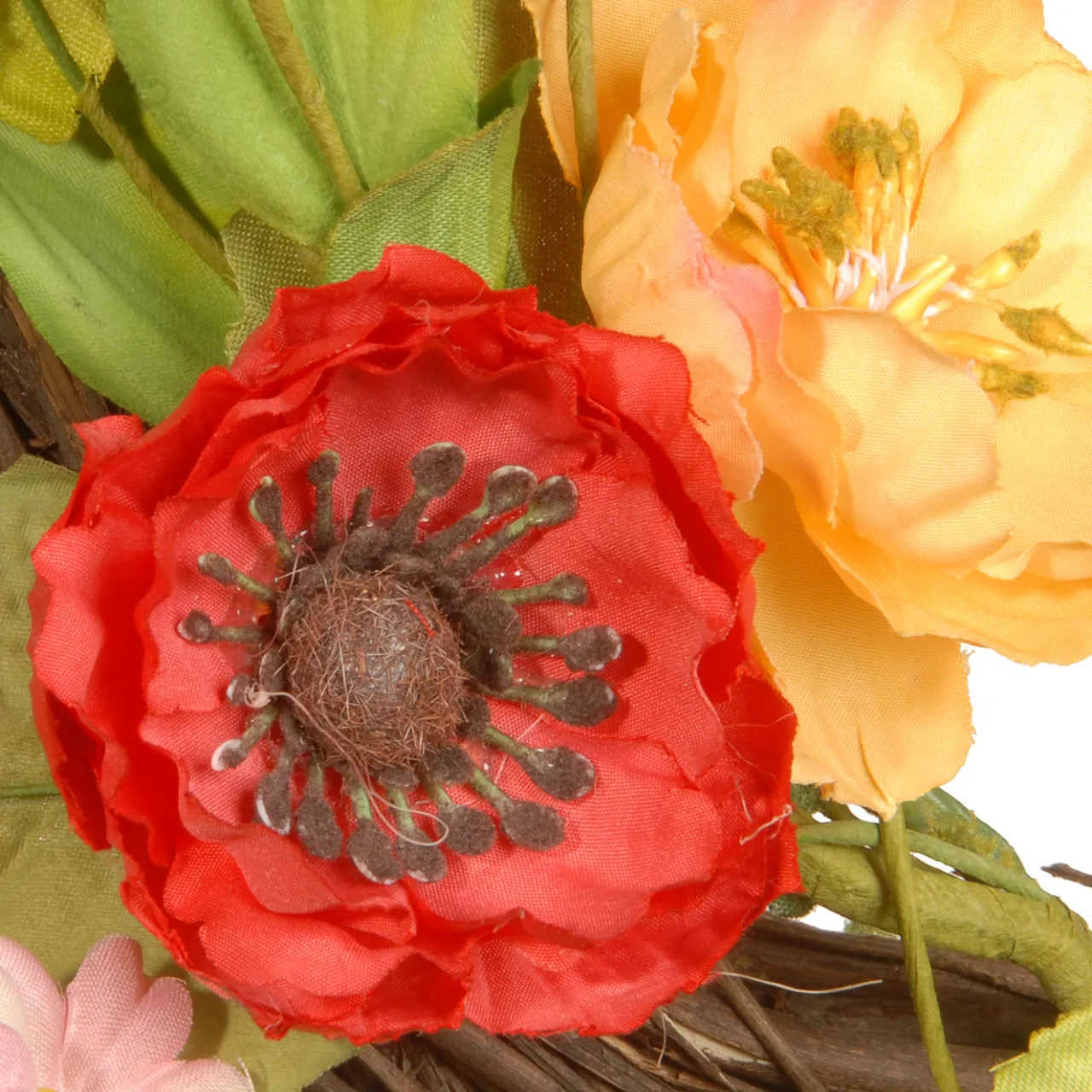 Hot National Tree Company 22 in. Spring Wreath with Assorted Flowers, Fern Fronds, and Leafy Greens