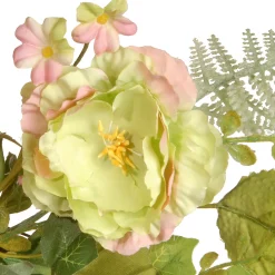 Hot National Tree Company 22 in. Spring Wreath with Assorted Flowers, Fern Fronds, and Leafy Greens