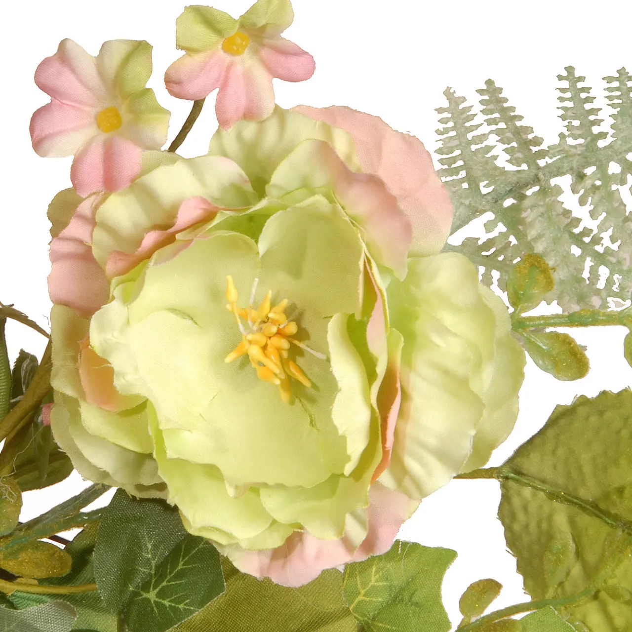 Hot National Tree Company 22 in. Spring Wreath with Assorted Flowers, Fern Fronds, and Leafy Greens