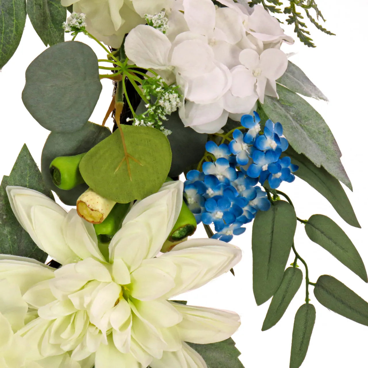 Online National Tree Company 24 in. Spring Wreath with Dahlia, Peony, and Hydrangea Blooms