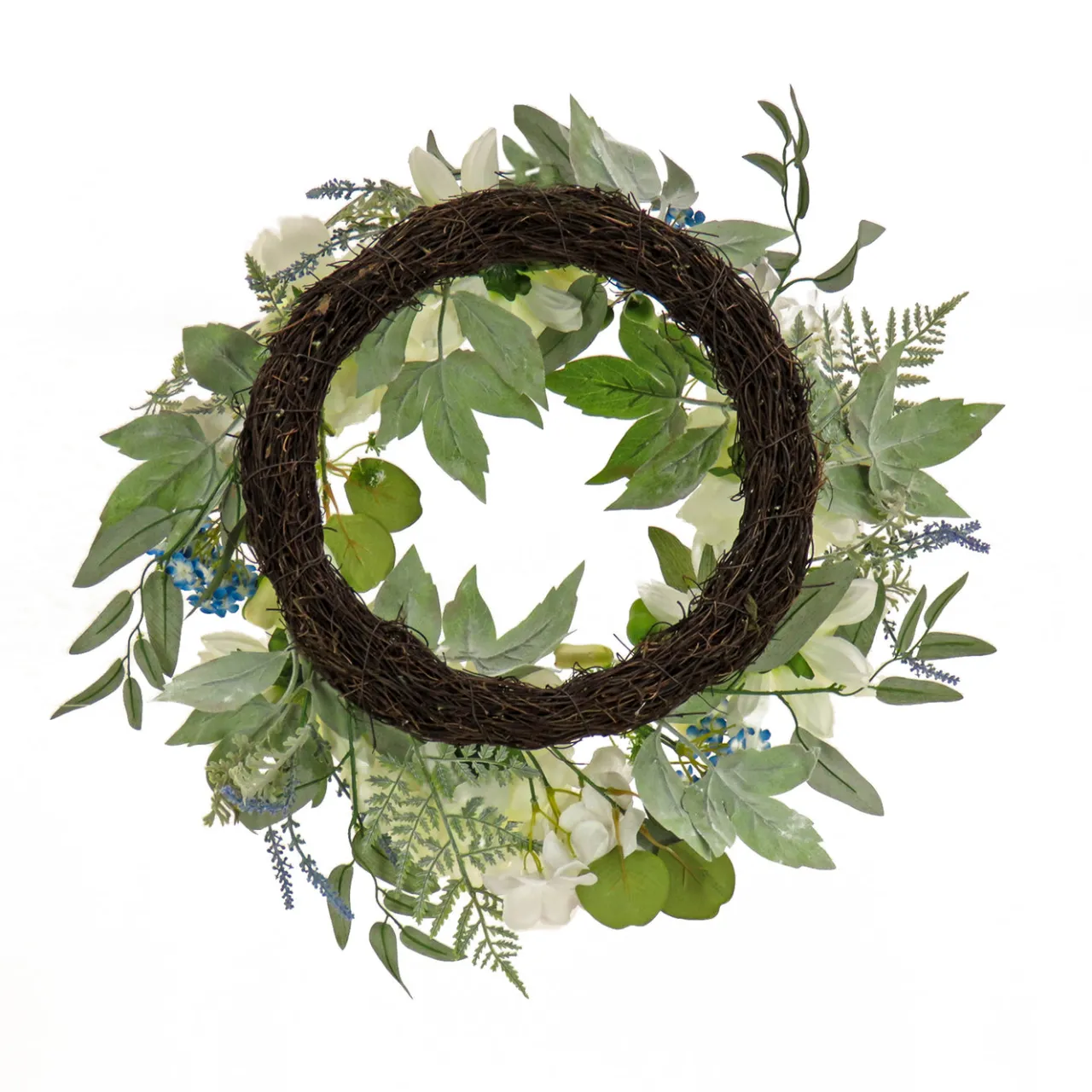 Online National Tree Company 24 in. Spring Wreath with Dahlia, Peony, and Hydrangea Blooms