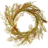 Hot National Tree Company 22 in. Spring Wreath with Fern Fronds, Curled Branch Sprigs, Flowing Green Stems?