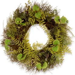 Clearance National Tree Company 24 in. Spring Wreath with Fern Leaves, Lavender, Leafy Greens
