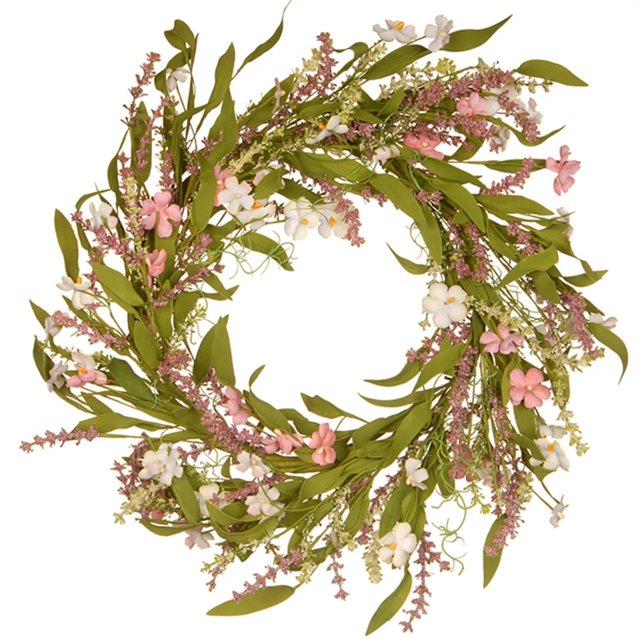 Sale National Tree Company 22 in. Spring Wreath with Flower Blooms, Seed Pods, Leafy Greens