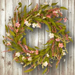 Sale National Tree Company 22 in. Spring Wreath with Flower Blooms, Seed Pods, Leafy Greens