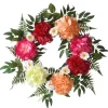 Best National Tree Company 22 in. Spring Wreath with Flower Blooms, Leafy Greens