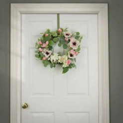 Sale National Tree Company 22 in. Spring Wreath with Hydrangea, Tulip, and Eucalyptus Blooms