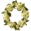 Online National Tree Company 24 in. Spring Wreath with Hydrangea Blooms, Berry Clusters, Leafy Greens