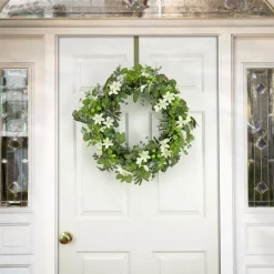 Sale National Tree Company 24 in. Spring Wreath with Mixed Flower Blooms and Flowing Green Stems