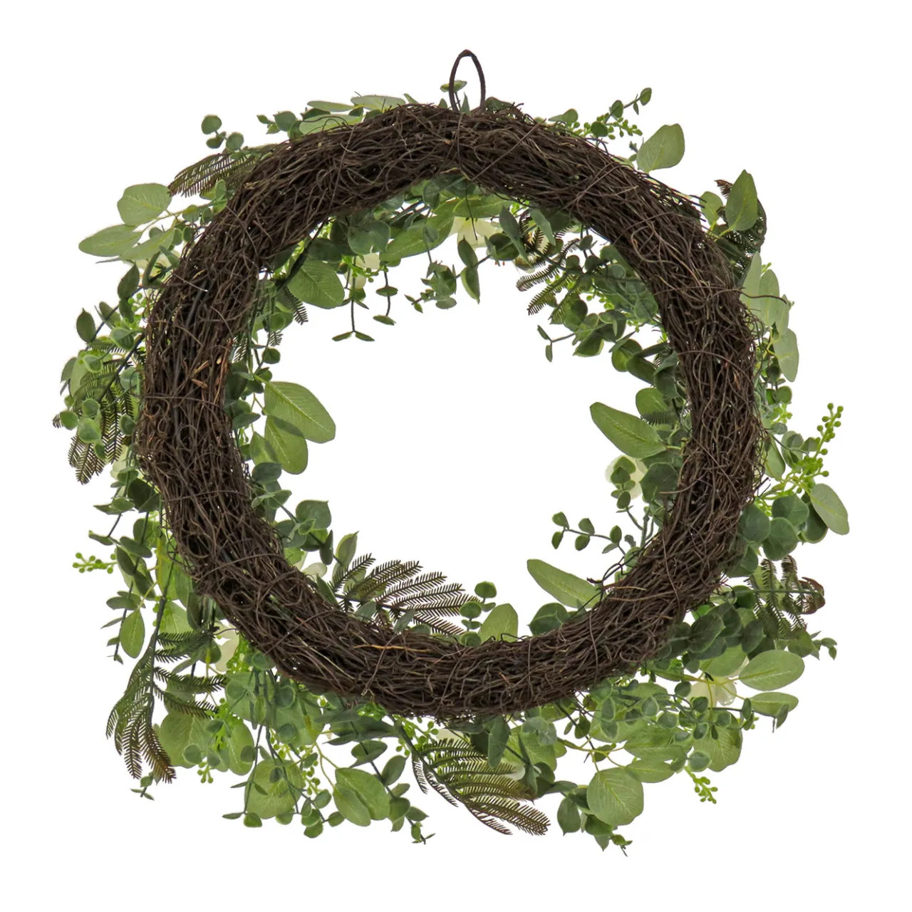 Sale National Tree Company 24 in. Spring Wreath with Mixed Flower Blooms and Flowing Green Stems
