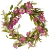 Clearance National Tree Company 20 in. Spring Wreath with Purple Daisy Blooms, Lavender Flowers, and Leafy Greens