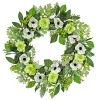 Outlet National Tree Company 24 in. Spring Wreath with Rose and Anemone Blooms
