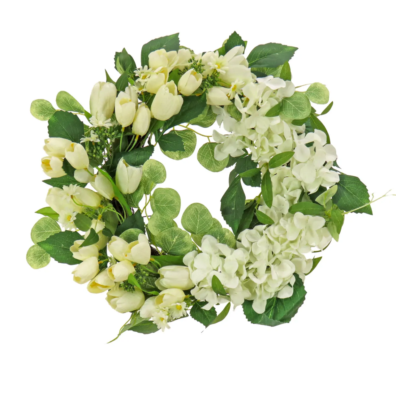 Hot National Tree Company 22 in. Spring Wreath with Tulip and Buttercup Blooms