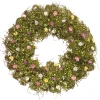 Sale National Tree Company 19 in. Spring Wreath with Yellow, White, Pink and Blue Flower Blooms, Green Ivy, Berries