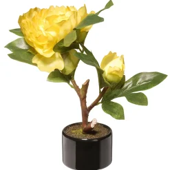 National Tree Company 10 in. Spring Yellow Peony Flower Pot