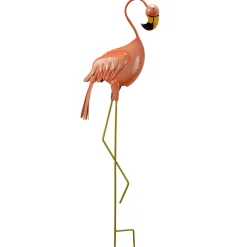 Best National Tree Company 33 in. Standing Peach Flamingo Metal Lawn Decoration