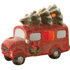 Online National Tree Company 7 in. Terracotta Holiday Truck with Warm White LED Lights