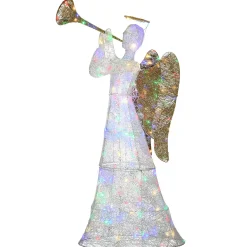 Discount National Tree Company 60 in. Trumpeting White Angel with Multicolor LED Lights