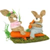 Discount National Tree Company 14 in. Two Bunnies on Carrot Seesaw Table Decoration