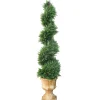 Clearance National Tree Company 54 in. Upright Juniper Slim Spiral Topiary Tree in a Decorative Urn