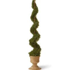 Discount National Tree Company 60 in. Upright Juniper Spiral Topiary Tree in a Decorative Urn