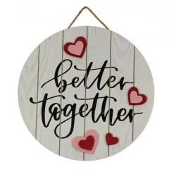 Clearance National Tree Company 12 in. Valentine's 'Better Together' Hanging Wall Decoration