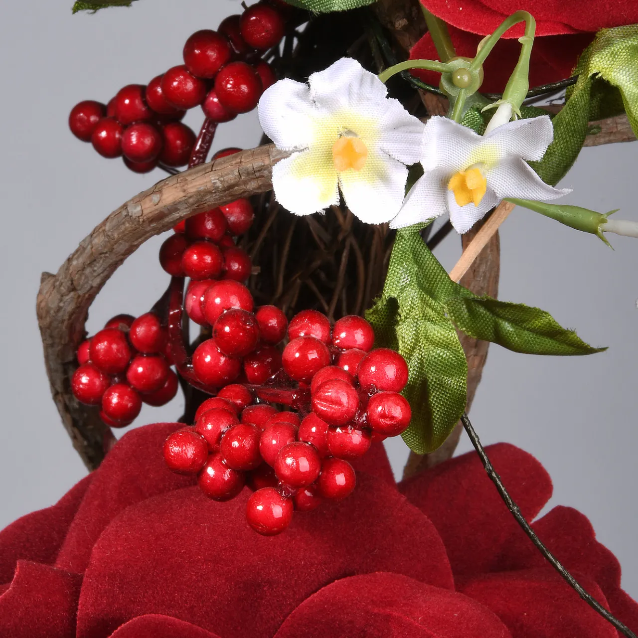 New National Tree Company 20 in. Valentine's Floral Heart Red Roses Wreath