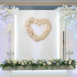 Hot National Tree Company 20 in. Valentine's Floral Heart White Roses Wreath