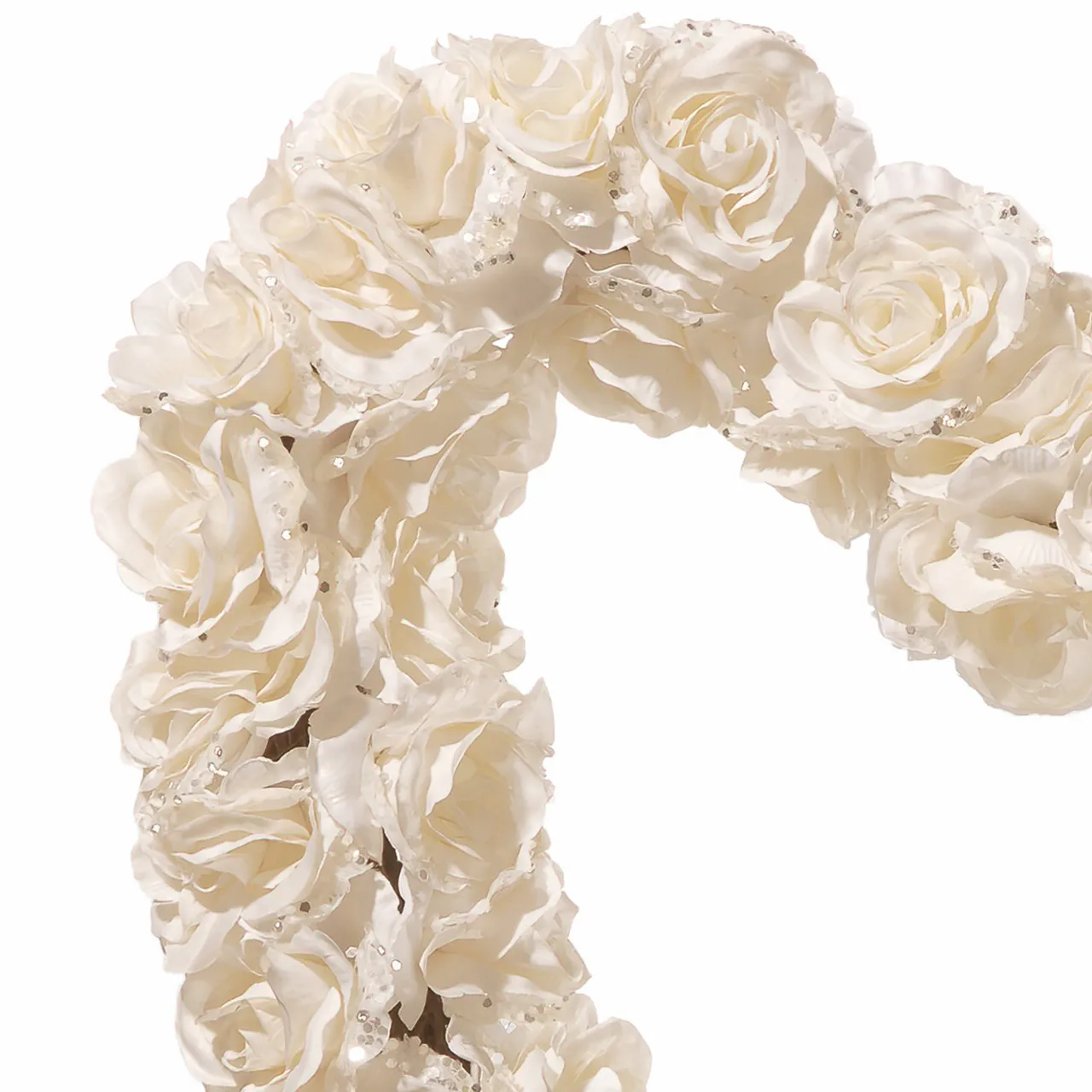 Hot National Tree Company 20 in. Valentine's Floral Heart White Roses Wreath
