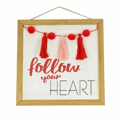 Sale National Tree Company 13 in. Valentine's 'Follow Your Heart' Hanging Wall Decoration