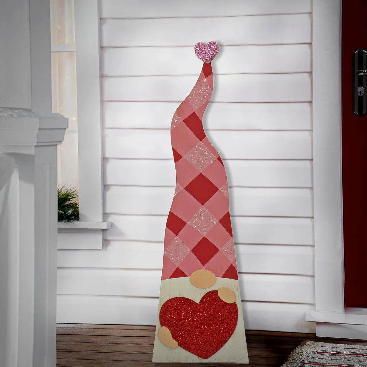 New National Tree Company 36 in. Valentine's Heart Gnomes Porch Decoration