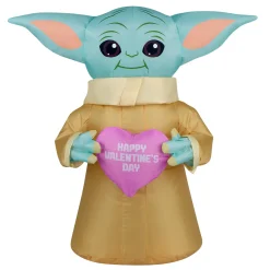 Best National Tree Company 20 in. Valentine's Inflatable Baby Yoda