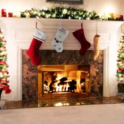 Best National Tree Company 18 in. White Merry Christmas Stocking with Snowflakes