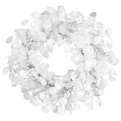 Online National Tree Company 24 in. Winter Frost White Wreath
