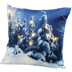 National Tree Company 17 in. Winter Scene Pillow with LED Lights