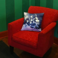 National Tree Company 17 in. Winter Scene Pillow with LED Lights