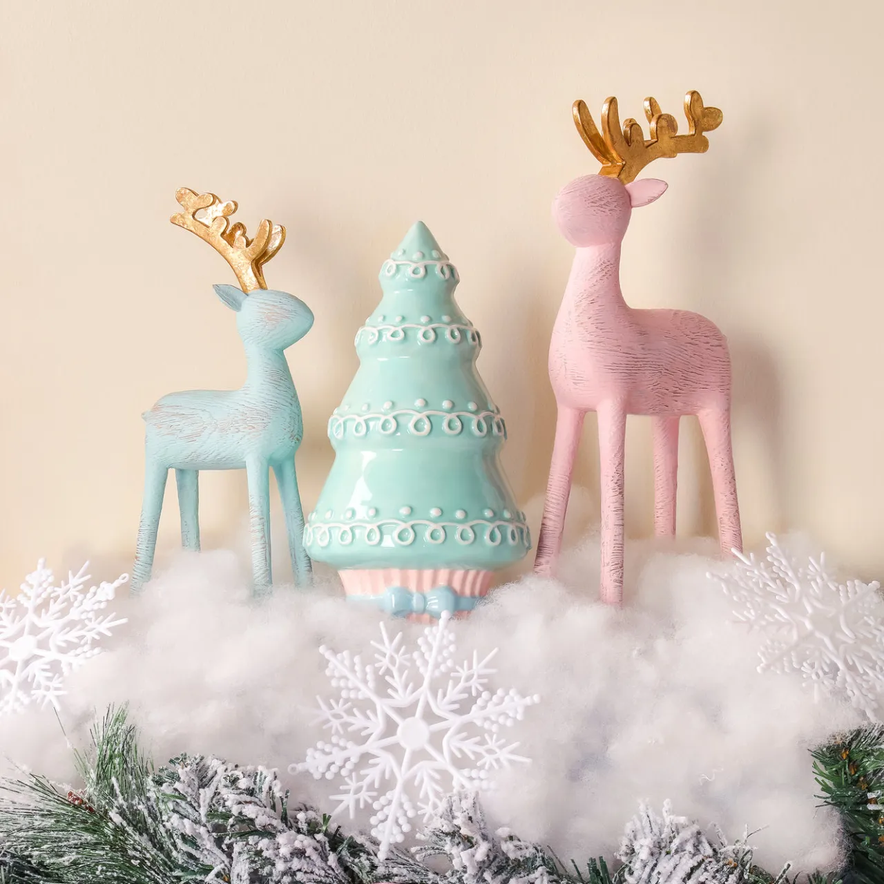 Clearance National Tree Company 9 in. Woodgrain Reindeer Decor, Blue