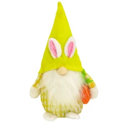 Discount National Tree Company 11 in. Yellow Easter Bunny Gnome Table Decoration