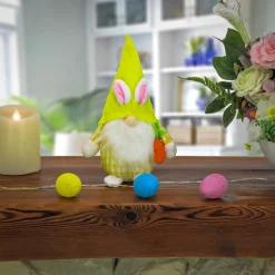 Discount National Tree Company 11 in. Yellow Easter Bunny Gnome Table Decoration