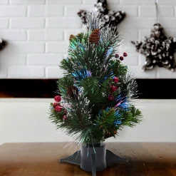 Clearance National Tree Company 18 in.Pre-Lit Fiber Optic Crestwood Tree
