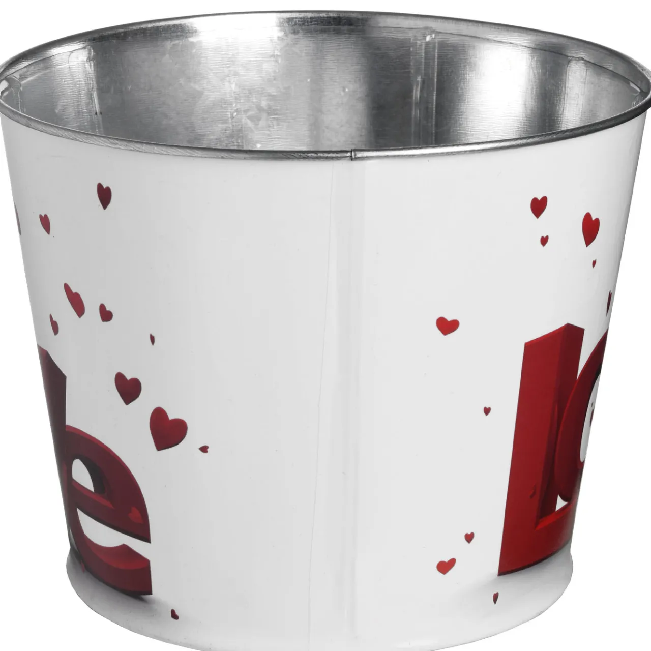 Discount National Tree Company 2 Piece Valentine's 'LOVE' Tin Pots Decorated with Red Hearts