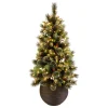 National Tree Company 4ft. Glittery Crestwood Spruce Entrance Tree with Clear Lights