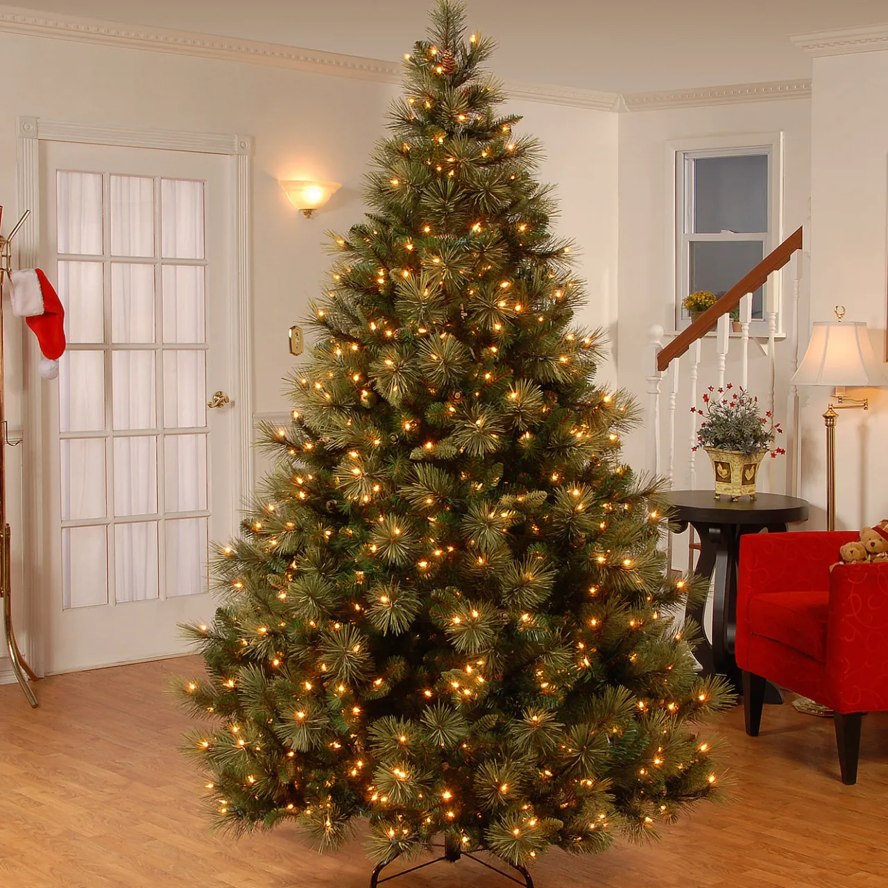 Hot National Tree Company 9ft. Pre-Lit Carolina Pine Tree with Clear Lights with 900 Clear Lights
