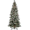 Outlet National Tree Company 9ft. Pre-Lit Snowy Bedford Pine Hinged Tree with PowerConnect Clear Lights
