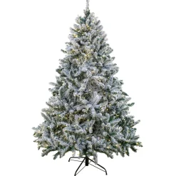 Online National Tree Company 9ft. Pre-Lit Snowy Hudson Hinged Tree with PowerConnect Warm White LED Lights